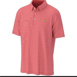 Masters Tech Men's Stripe Red Performance Golf Polo Shirt